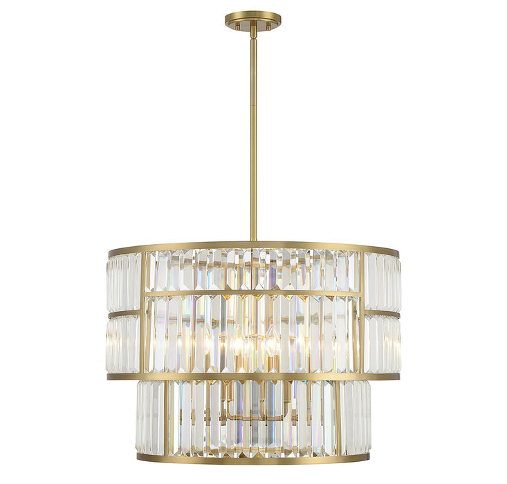 Savoy House - 7-2224-5-322 - Five Light Pendant - Rohe - Warm Brass