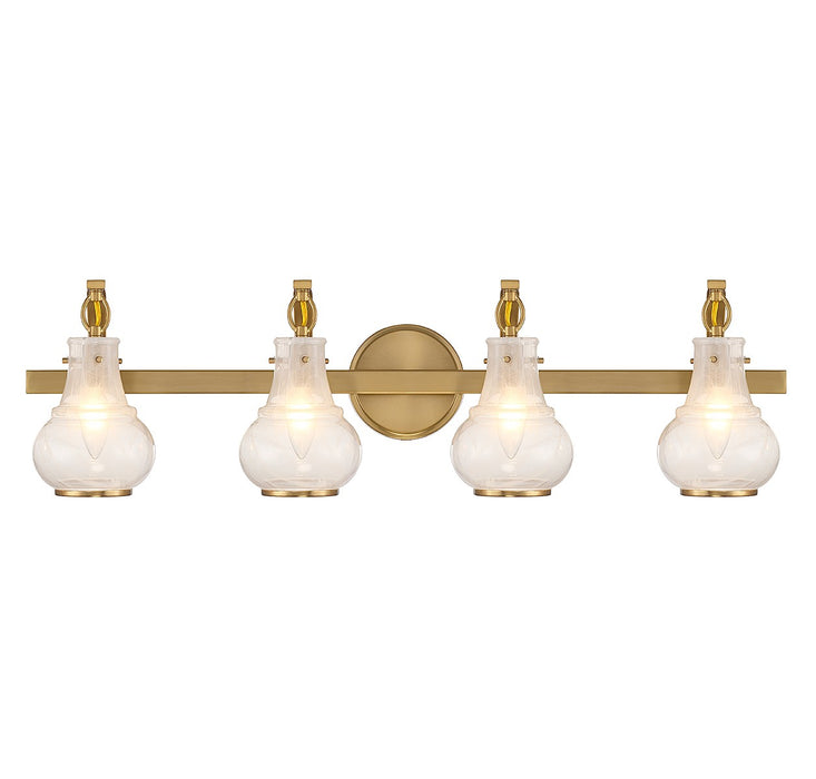 Savoy House - 8-4417-4-322 - Four Light Bathroom Vanity - Adams - Warm Brass