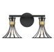 Savoy House - 8-6080-2-143 - Two Light Bathroom Vanity - Breur - Matte Black with Warm Brass