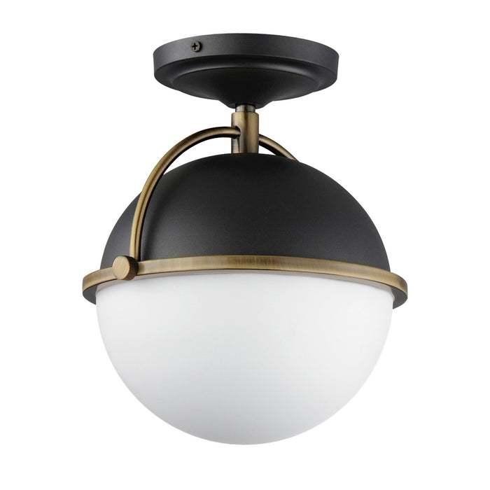 Maxim - 12410SWBKWBR - One Light Semi Flush Mount - Duke - Black/Weathered Brass