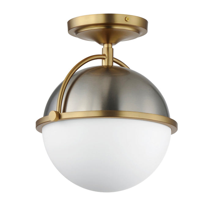 Maxim - 12410SWSNSBR - One Light Semi Flush Mount - Duke - Satin Nickel / Satin Brass