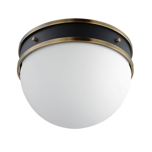 Maxim - 12419SWBKWBR - One Light Flush Mount - Duke - Black/Weathered Brass