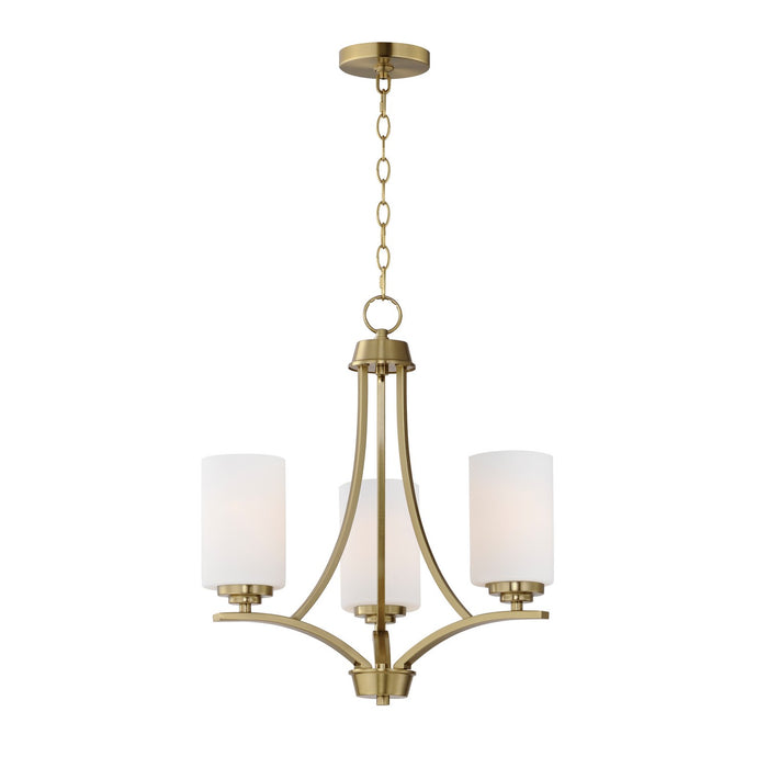 Maxim - 20033SWSBR - Three Light Chandelier - Deven - Satin Brass