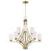 Maxim - 20036SWSBR - Nine Light Chandelier - Deven - Satin Brass