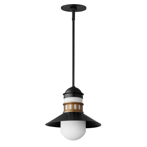 Maxim - 35121SWBKAB - One Light Outdoor Pendant - Admiralty - Black / Antique Brass