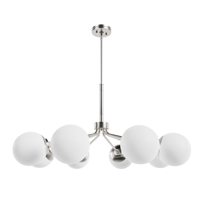 Hunter - 19869 - Eight Light Chandelier - Hepburn - Brushed Nickel