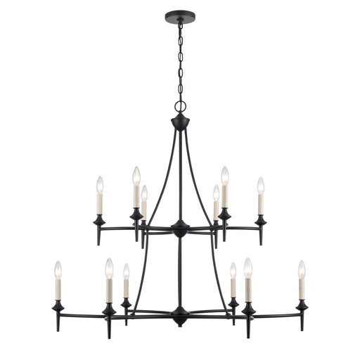 ELK Home - 89699/6+6 - 12 Light Chandelier - Solomon - Matte Black