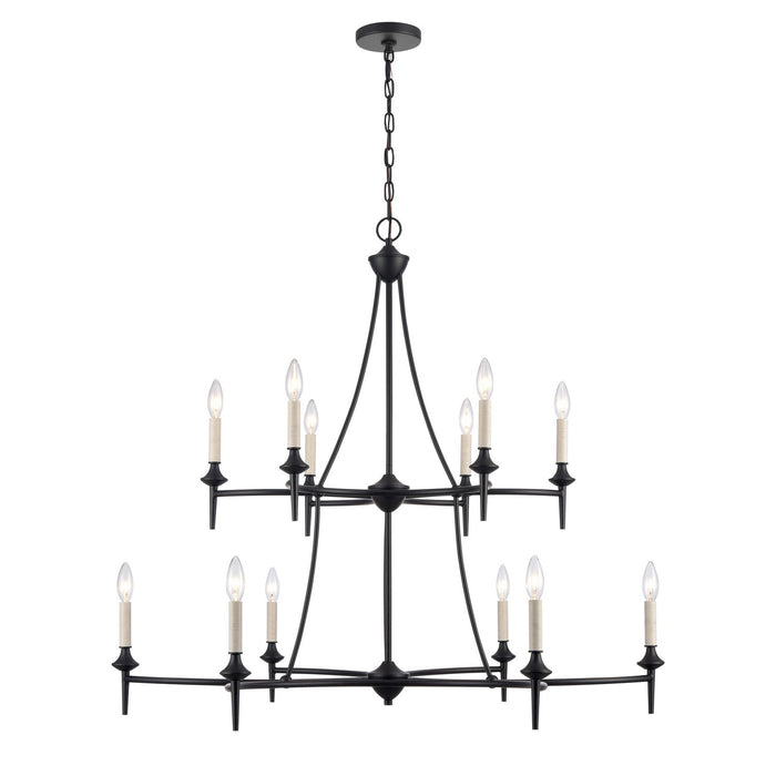 ELK Home - 89699/6+6 - 12 Light Chandelier - Solomon - Matte Black