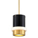 Corbett Lighting - 299-42-VPB/SBK - One Light Pendant - Beckenham - Vintage Polished Brass/Black Brass