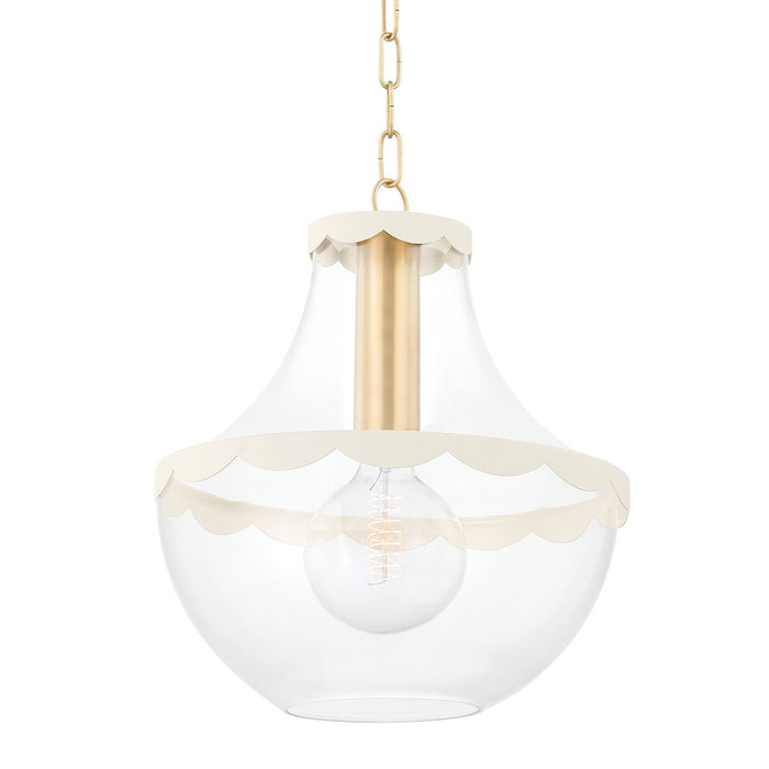 Mitzi - H668701L-AGB/SCR - One Light Pendant - Alaina - Aged Brass