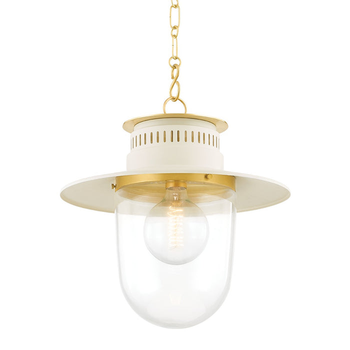 Mitzi - H773701L-AGB/SCR - One Light Pendant - Nori - Aged Brass/Soft Cream