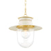 Mitzi - H773701L-AGB/SCR - One Light Pendant - Nori - Aged Brass/Soft Cream