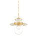 Mitzi - H773701S-AGB/SCR - One Light Pendant - Nori - Aged Brass/Soft Cream