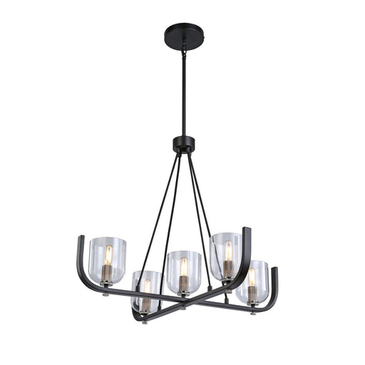 Artcraft - AC11746NB - Five Light Chandelier - Cheshire - Black & Nickel