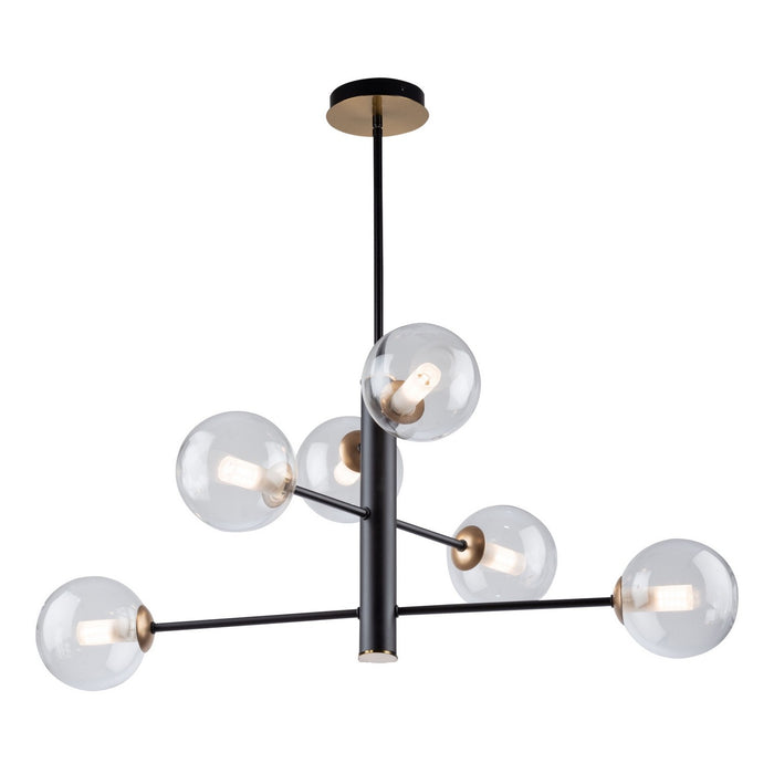 Artcraft - AC11765VB - Six Light Chandelier - Aurelia - Matte Black & Brass