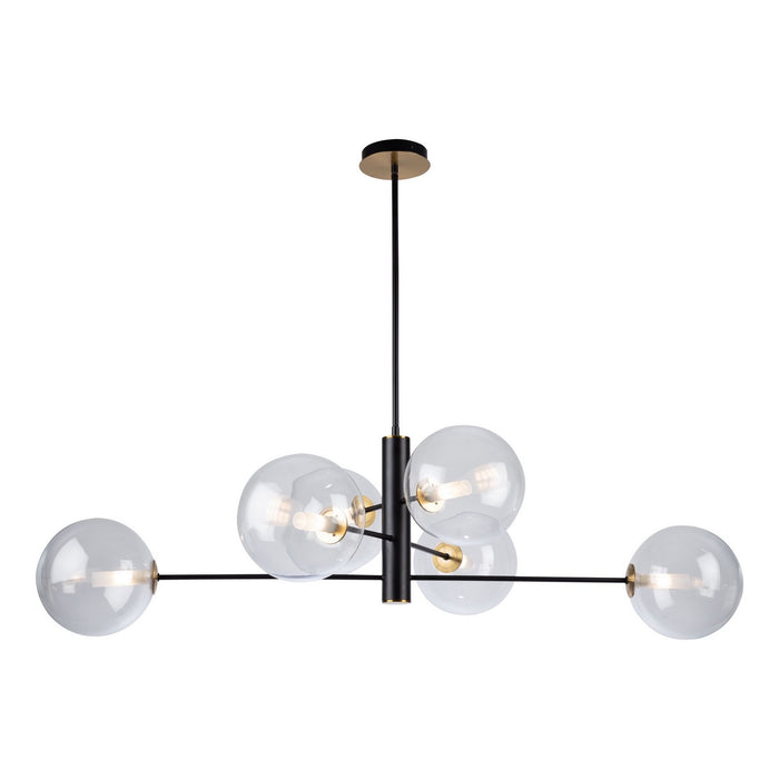 Artcraft - AC11766VB - Six Light Chandelier - Aurelia - Matte Black & Brass