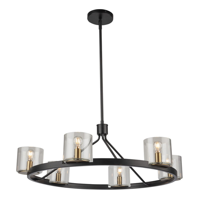 Artcraft - AC11826BB - Six Light Chandelier - Salinas - Black and Brass