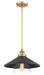 Minka-Lavery - 1405-758 - One Light Mini Pendant - Segan - Coal & Soft Brass (Painted)