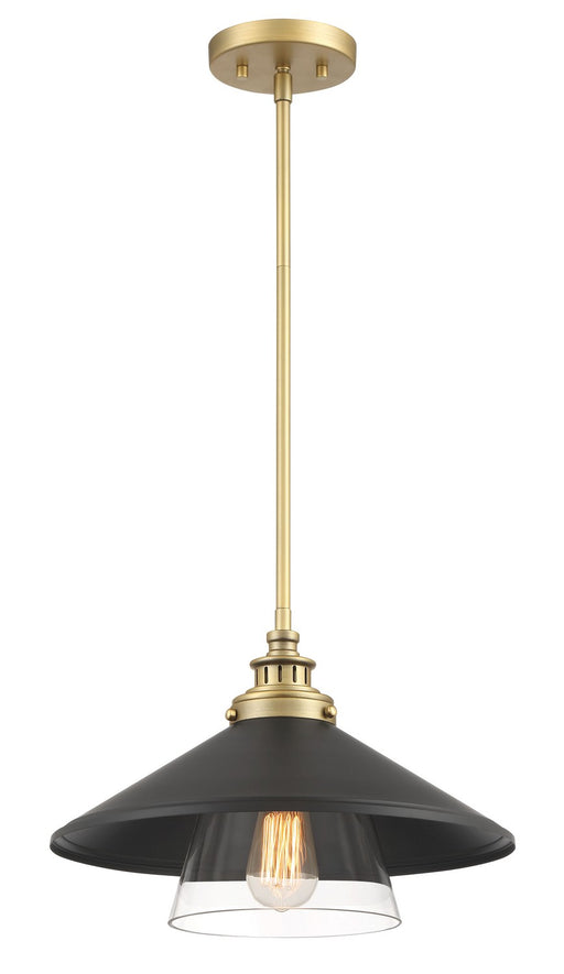 Minka-Lavery - 1405-758 - One Light Mini Pendant - Segan - Coal & Soft Brass (Painted)