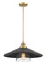Minka-Lavery - 1406-758 - One Light Mini Pendant - Segan - Coal & Soft Brass (Painted)