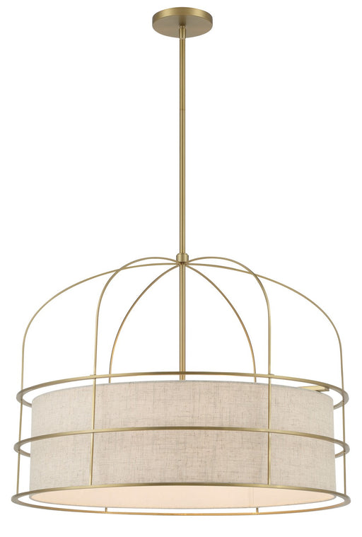 Minka-Lavery - 2156-695 - Six Light Pendant - Gateway Park - Soft Brass