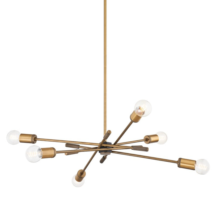 Troy Lighting - F1944-PBR/SBK - Six Light Chandelier - Chino - Patina Brass