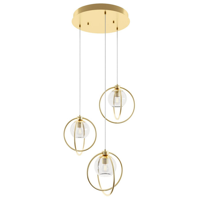 AFX Lighting - JAMP12MBSBRND3 - Three Light Pendant - Jamie - Satin Brass