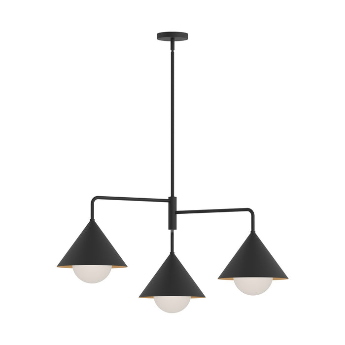 Alora - CH485245MBOP - Three Light Chandelier - Remy - Matte Black/Opal Glass