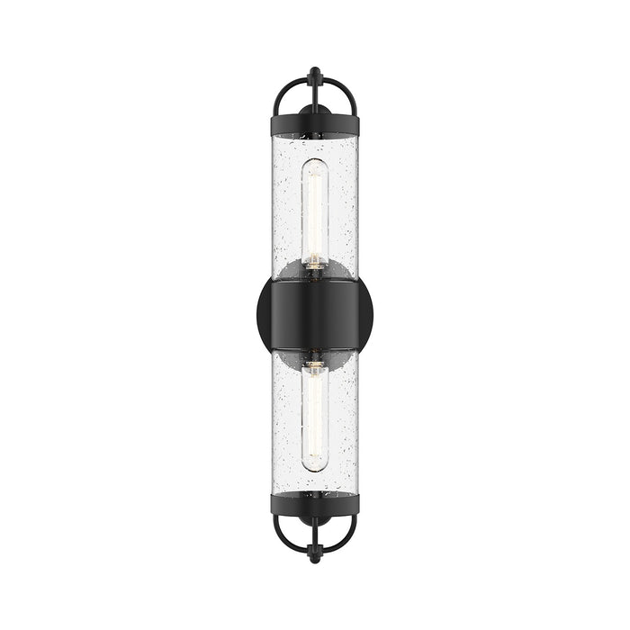Alora - EW461102BKCB - Two Light Outdoor Wall Lantern - Lancaster - Clear Bubble Glass/Textured Black