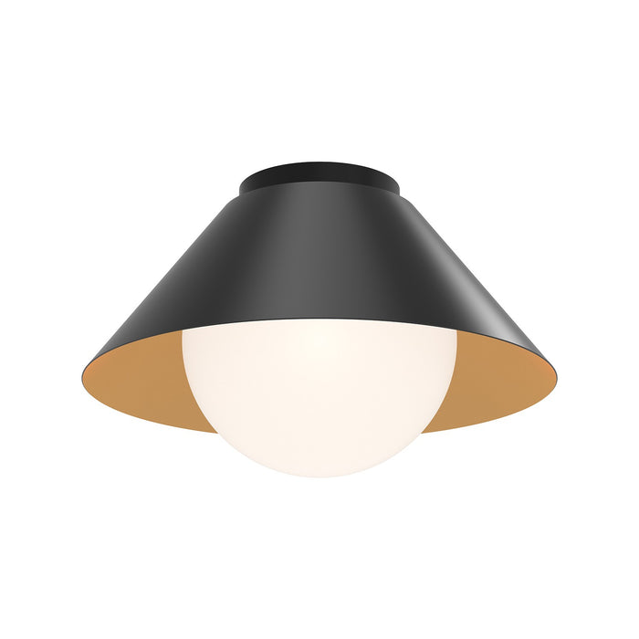 Alora - FM485214MBOP - One Light Flush Mount - Remy - Matte Black/Opal Glass