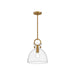 Alora - PD411811AGCL - One Light Pendant - Waldo - Aged Gold/Clear
