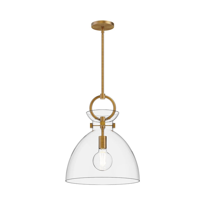 Alora - PD411814AGCL - One Light Pendant - Waldo - Aged Gold/Clear