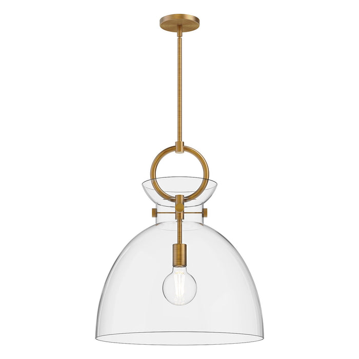 Alora - PD411818AGCL - One Light Pendant - Waldo - Aged Gold/Clear