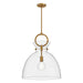 Alora - PD411818AGCL - One Light Pendant - Waldo - Aged Gold/Clear