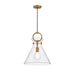 Alora - PD412514AGCL - One Light Pendant - Emerson - Aged Gold/Clear