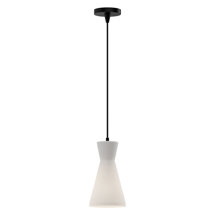 Alora - PD473706MBOP - One Light Pendant - Betty - Matte Black/Opal Glass