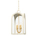 Hudson Valley - 6613-VGL/SSD - Four Light Lantern - Lincroft - Vintage Gold Leaf/Soft Sand