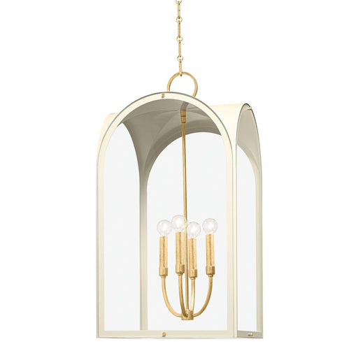 Hudson Valley - 6618-VGL/SSD - Four Light Lantern - Lincroft - Vintage Gold Leaf/Soft Sand