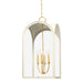 Hudson Valley - 6618-VGL/SSD - Four Light Lantern - Lincroft - Vintage Gold Leaf/Soft Sand