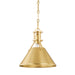 Hudson Valley - MDS951-AGB - One Light Pendant - Metal No. 2 - Aged Brass
