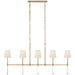 Visual Comfort Signature - SK 5055HAB-L - Five Light Linear Chandelier - Camille - Hand-Rubbed Antique Brass