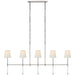 Visual Comfort Signature - SK 5055PN-L - Five Light Linear Chandelier - Camille - Polished Nickel