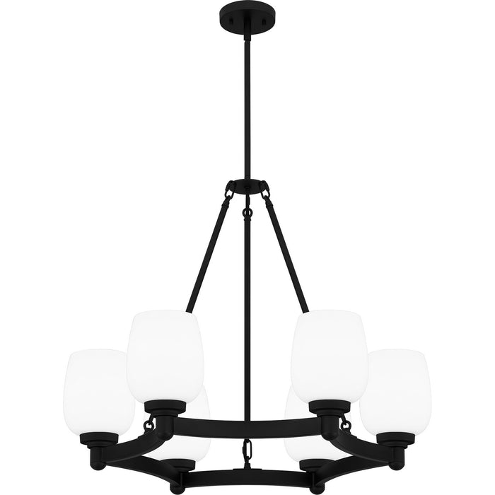 Quoizel - PNG5028MBK - Six Light Chandelier - Penning - Matte Black