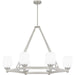 Quoizel - PNG638BN - Six Light Linear Chandelier - Penning - Brushed Nickel