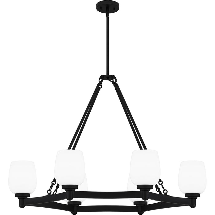 Quoizel - PNG638MBK - Six Light Linear Chandelier - Penning - Matte Black