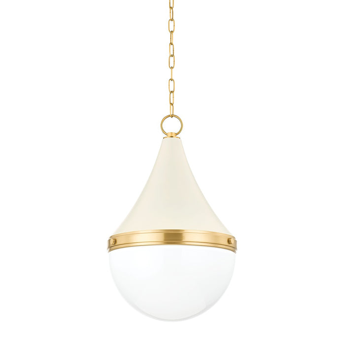 Mitzi - H787701L-AGB/SCR - One Light Pendant - Ciara - Aged Brass/Soft Cream