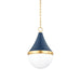 Mitzi - H787701S-AGB/SNY - One Light Pendant - Ciara - Aged Brass/Soft Navy