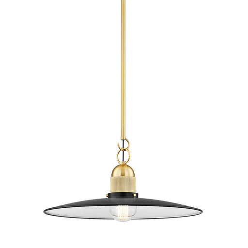 Mitzi - H793701-AGB/SBK - One Light Pendant - Leanna - Aged Brass/Soft Black