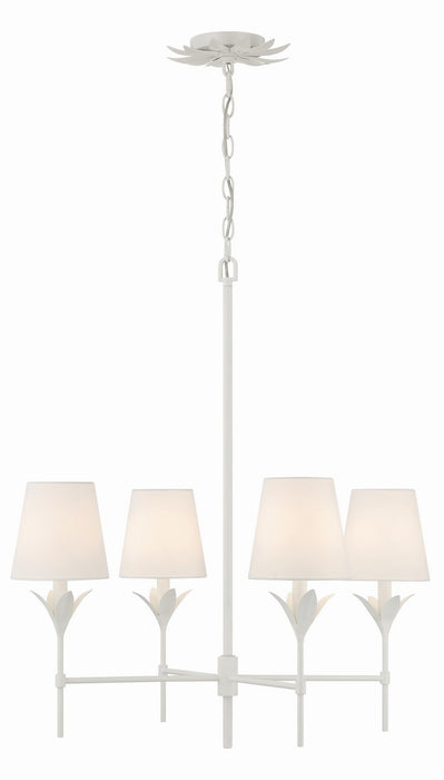 Crystorama - 534-MT - Four Light Chandelier - Broche - Matte White