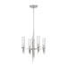 Alora - CH335418PNCR - Four Light Chandelier - Torres - Polished Nickel/Ribbed Glass